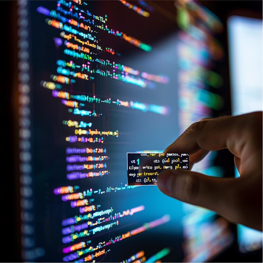 Programming code displayed on a dark screen