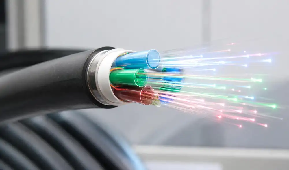 Fiber optic cable carrying data and network connectivity